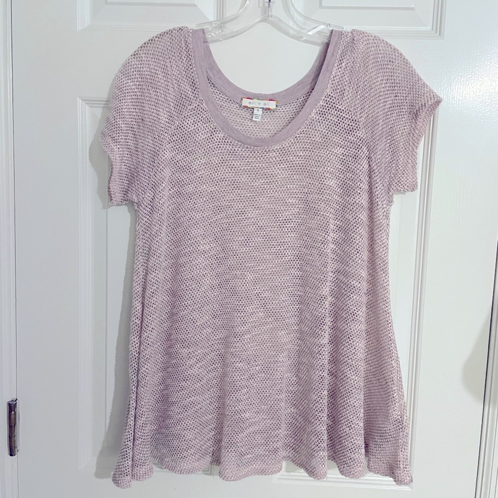 eri + ali by Anthropologie Loose Knit Light Pink Sweater Size Small.
